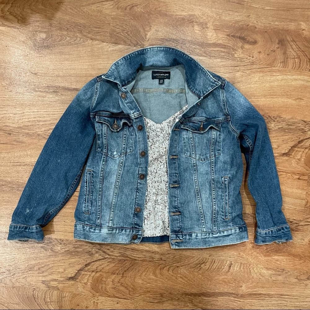 Lucky Brand The Tomboy Trucker Denim Jacket Large